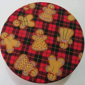 Kitchenaid Bowl Cover Reversible Christmas Gingerbread Men Cookies Red Gingham